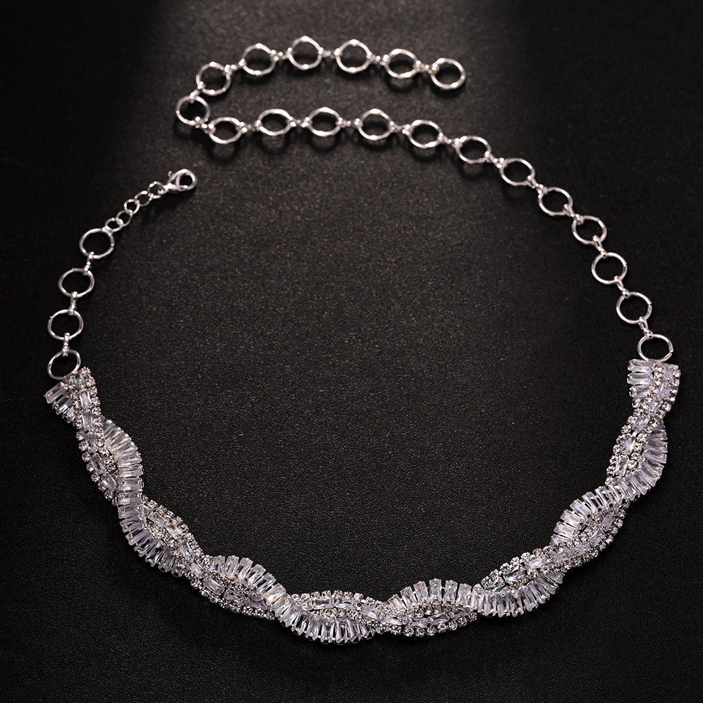 Cross Rhinestone Necklace Female Fashion